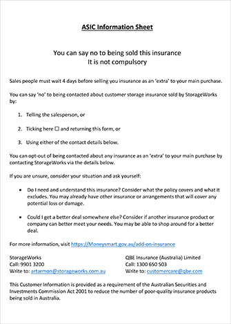 Asic Information Sheet